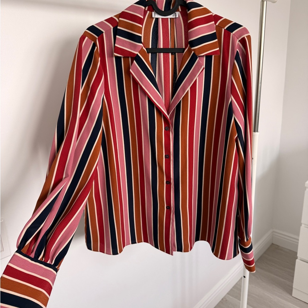 Mango Multicolor Striped Button-Down Shirt